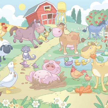 Tapet Walltastic Baby Kul På Bondgården