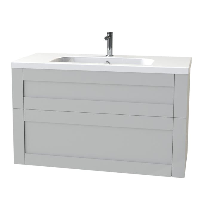 Tvättställsskåp Miller Badrum London 100 för Heltäckande Tvättställ