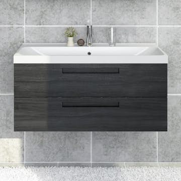 Tvättställsskåp Noro Relounge Svart Fanér