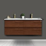 Tvättställsskåp 4AQUA Slim Med 4 Lådor & Grepplist