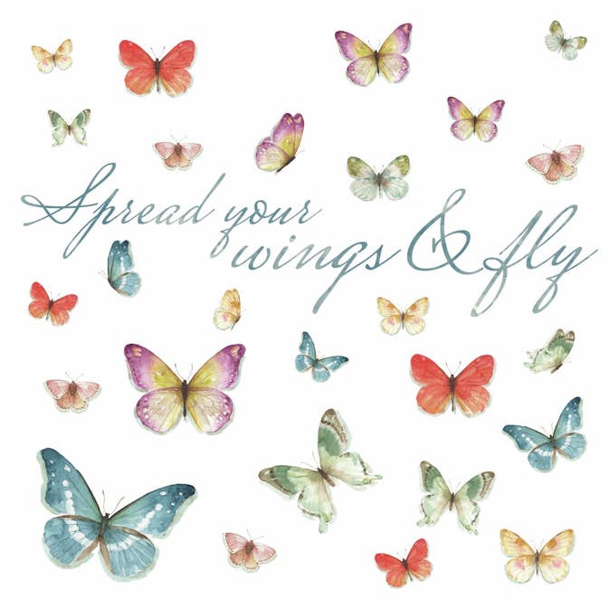 Väggdekor RoomMates Butterfly Quote