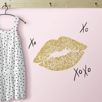 Väggdekor RoomMates XOXO Lip with Glitter