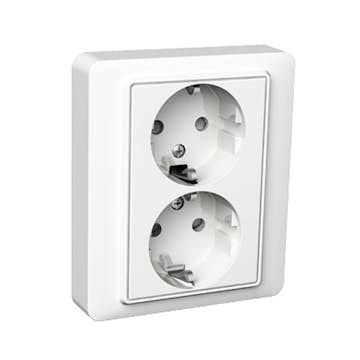 Vägguttag Schneider Electric Exxact Basic 2-vägs