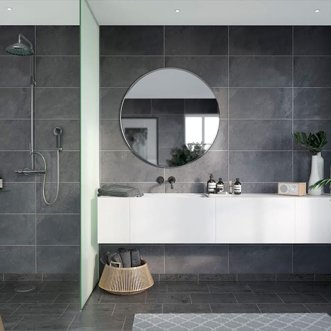 Våtrumsskiva Fibo Casablanca Negro Grande