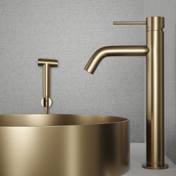 Tvättställsblandare Scandtap Steel Voyage High med Sidodusch