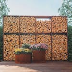 Vedförvaring GrillSymbol Wall XL Cortenstål Vedhylla