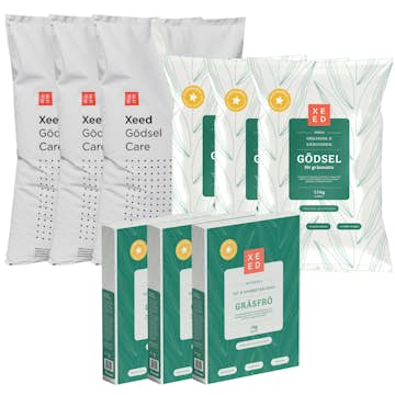 Gödsel Xeed Sommar & Höstpaket Med Gräsfrö Organiskt 1050 kvm