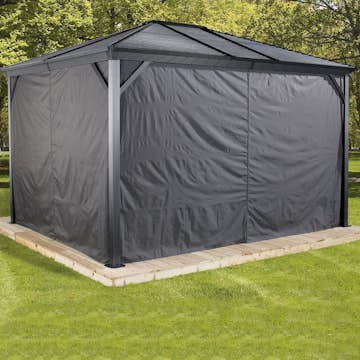 Draperi gop Ventura Svart Paviljongvägg för Trädgårdspaviljong 12m2