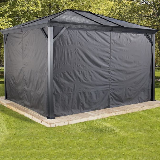 Draperi gop Ventura Svart Paviljongvägg för Trädgårdspaviljong 12m2