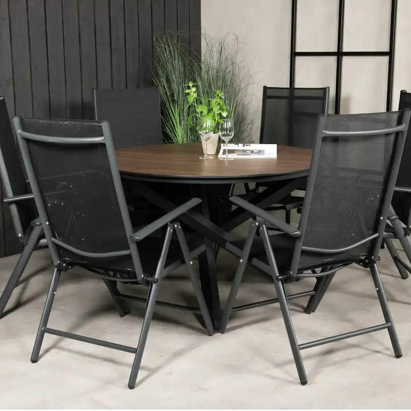 Matgrupp Venture Home Lea Ø 120 med 6 Bront Stolar