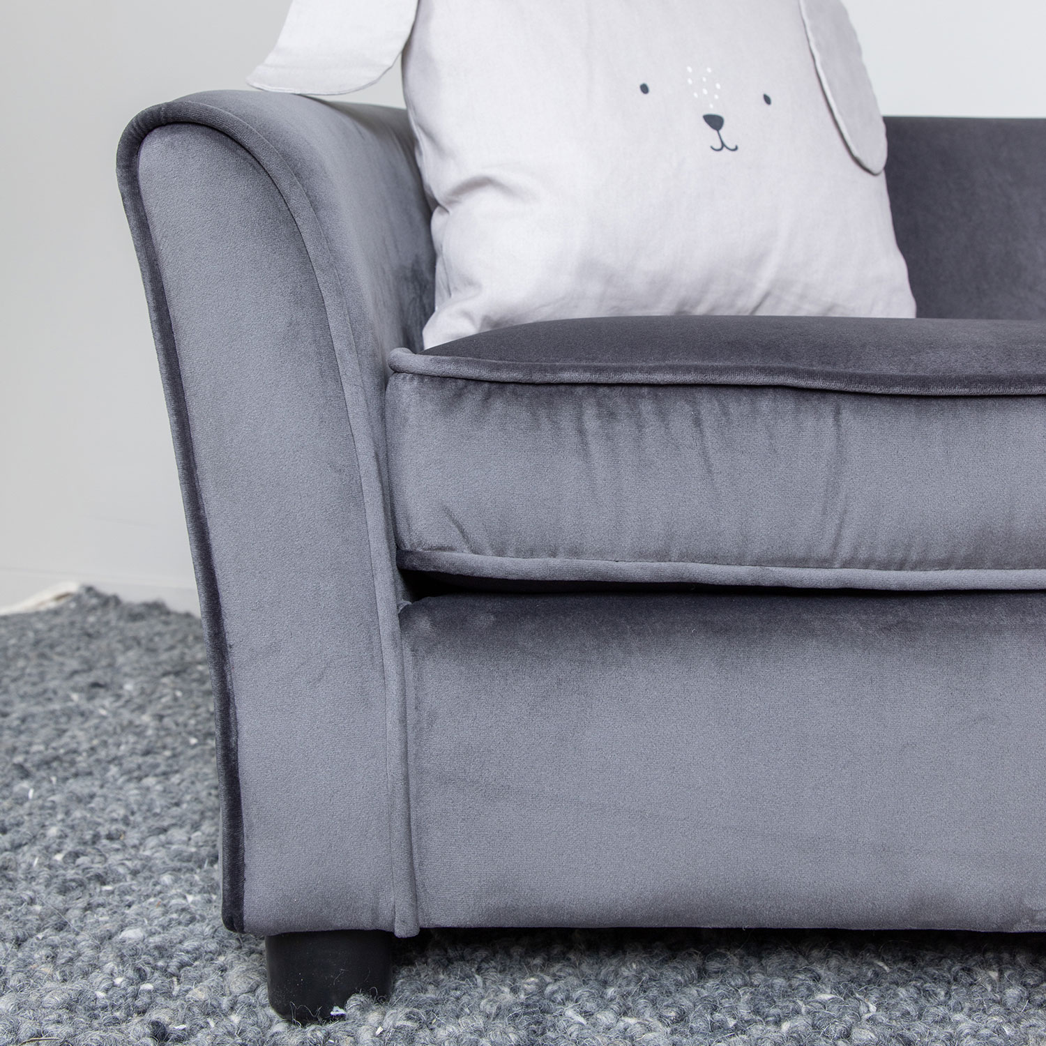 Barnsoffa Venture Home Måna Grå Sammet