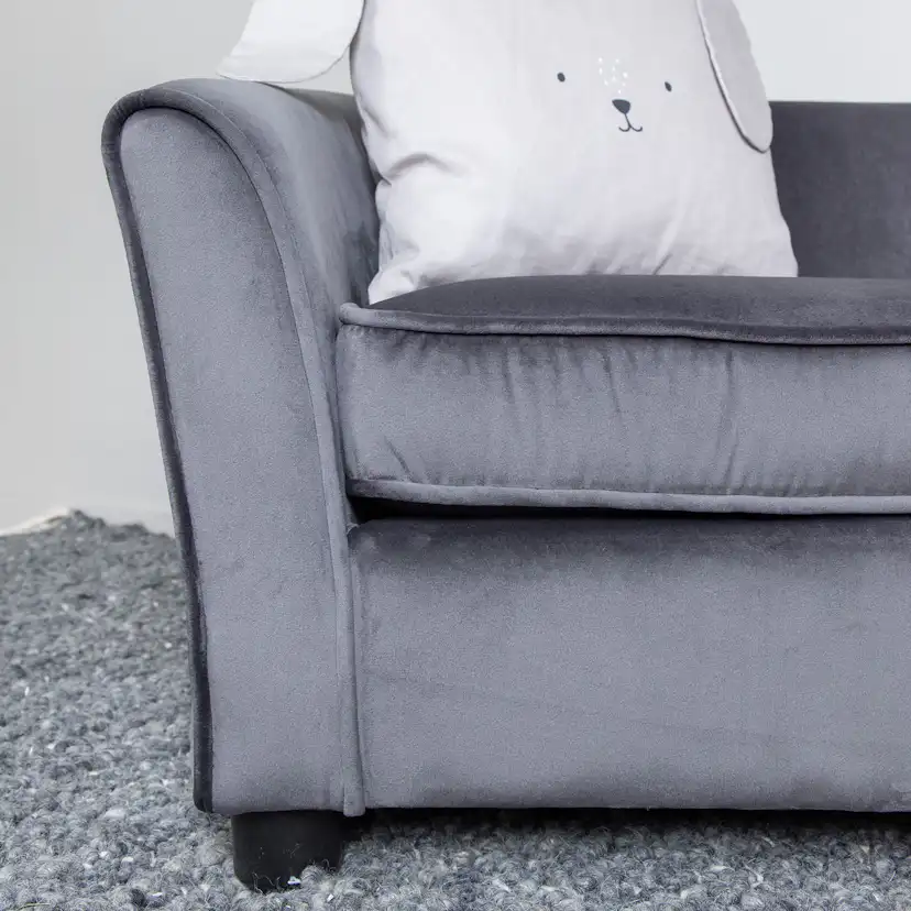 Barnsoffa Venture Home Måna Grå Sammet