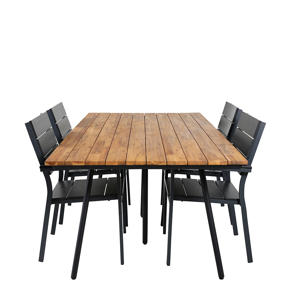 Matgrupp Venture Home Chane med 4 Lede Stapelbara Matstolar