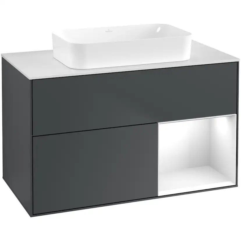 Tvättställsskåp Villeroy & Boch Finion med 2 Lådor Hylla och Bänkskiva för Fristående Tvättställ