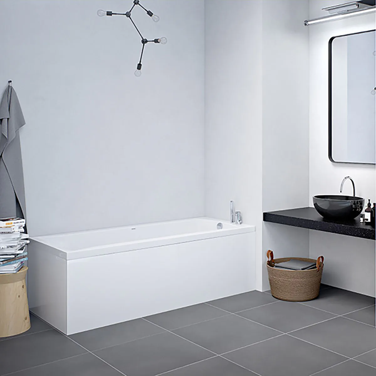 Delta badkar 1400x700mm rek. akryl- 1400 mm, Standard