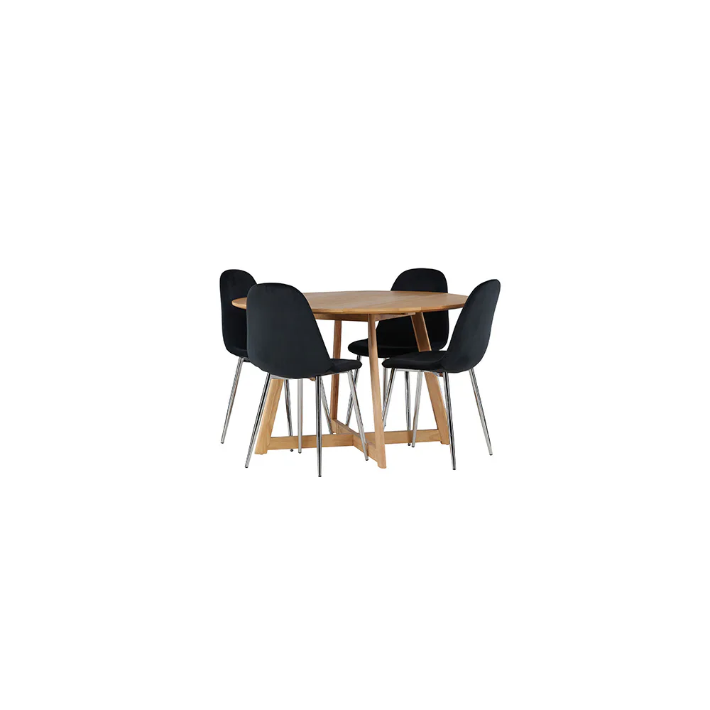 Matgrupp Venture Home Yakidon Ø120 cm med 4 st Polar stolar