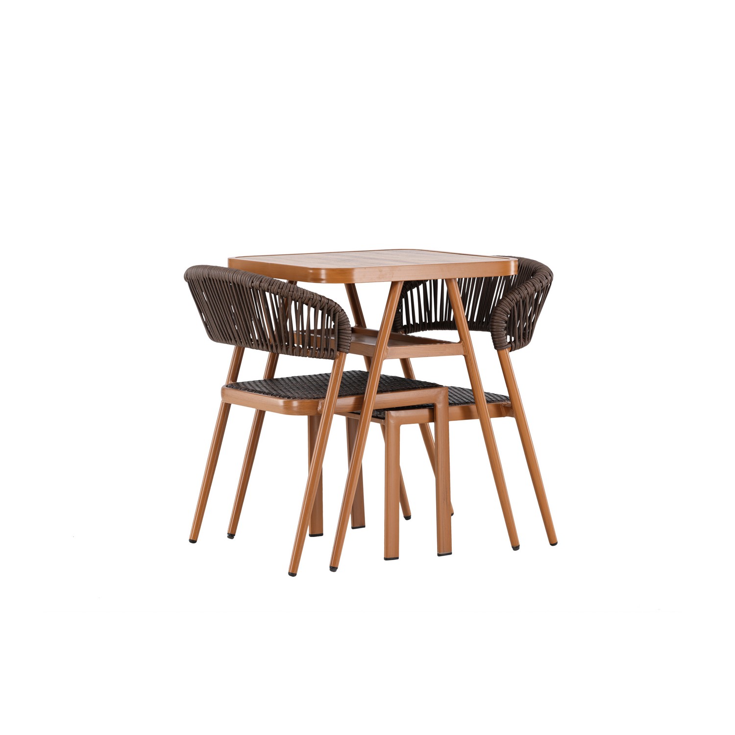 Caféset Venture Home Amadora Trädgårdsgrupp i Brun Aluminium