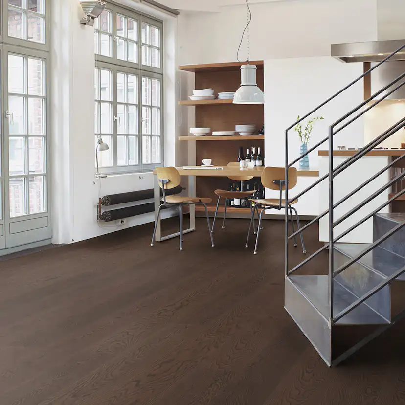 Parkettgolv Boen Ek Vivo 1-Stav Brazilian Brown Borstad Ultra Matt Lack