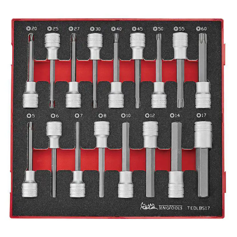 Hylsbitssats Teng Tools Långa 1/2 tum-fäste TEDLBS17