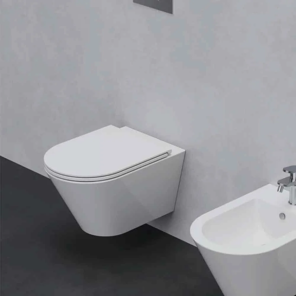 Vägghängd Toalettstol Lavabo Forma