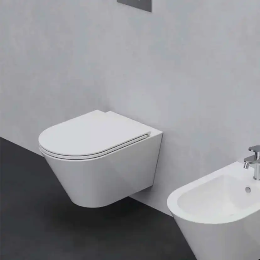 Vägghängd Toalettstol Lavabo Forma