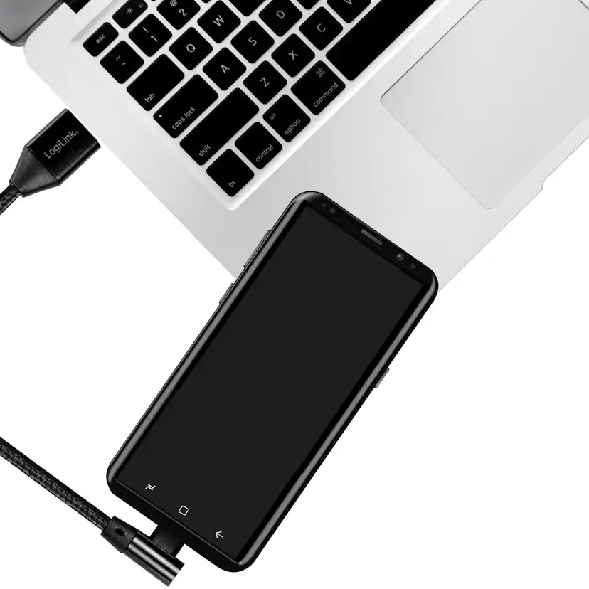Vinklad USB-C-kabel LogiLink USB 2.0 Max 15W 0,3 m