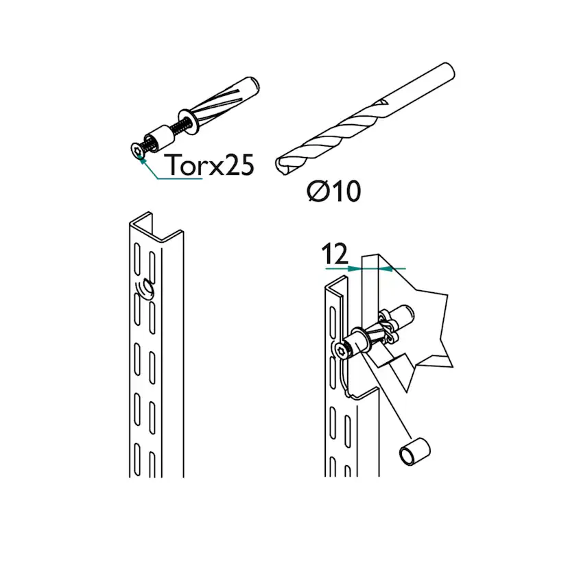 Expanderplugg Lundbergs för Enkelgips Wide 4-Pack
