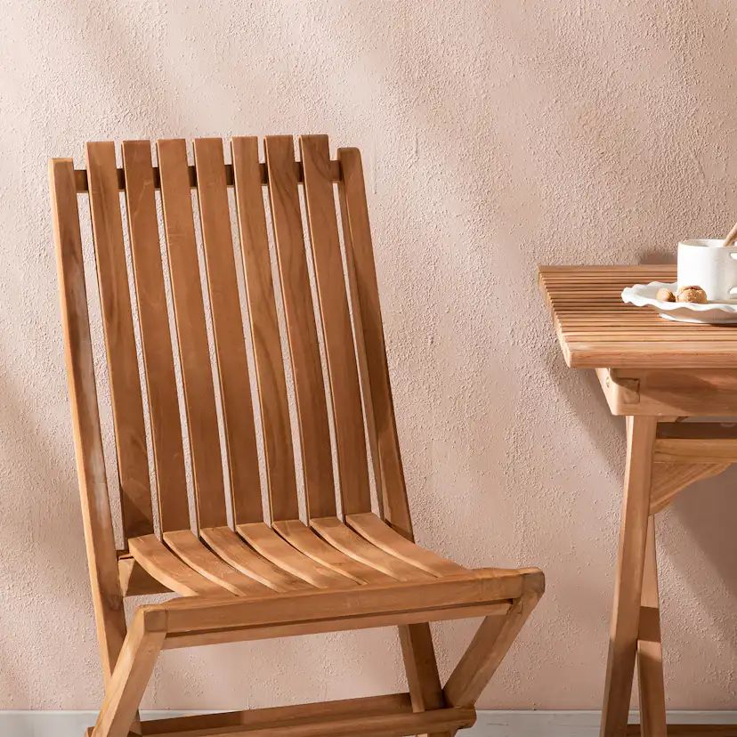 Cafégrupp Venture Home Ghana 70x70 med 2 Ghana Fällbara Stolar