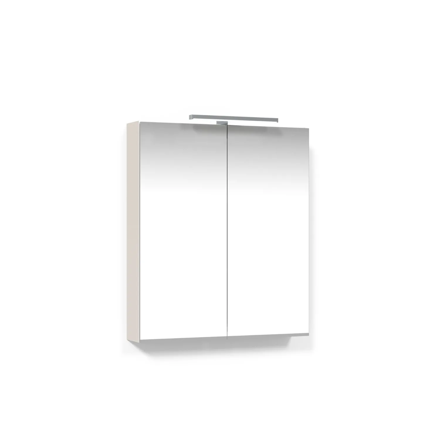Crown Spegelskåp 60 Beige T-Belysning Bredd: 600 mm, Beige, Dubbla Luckor