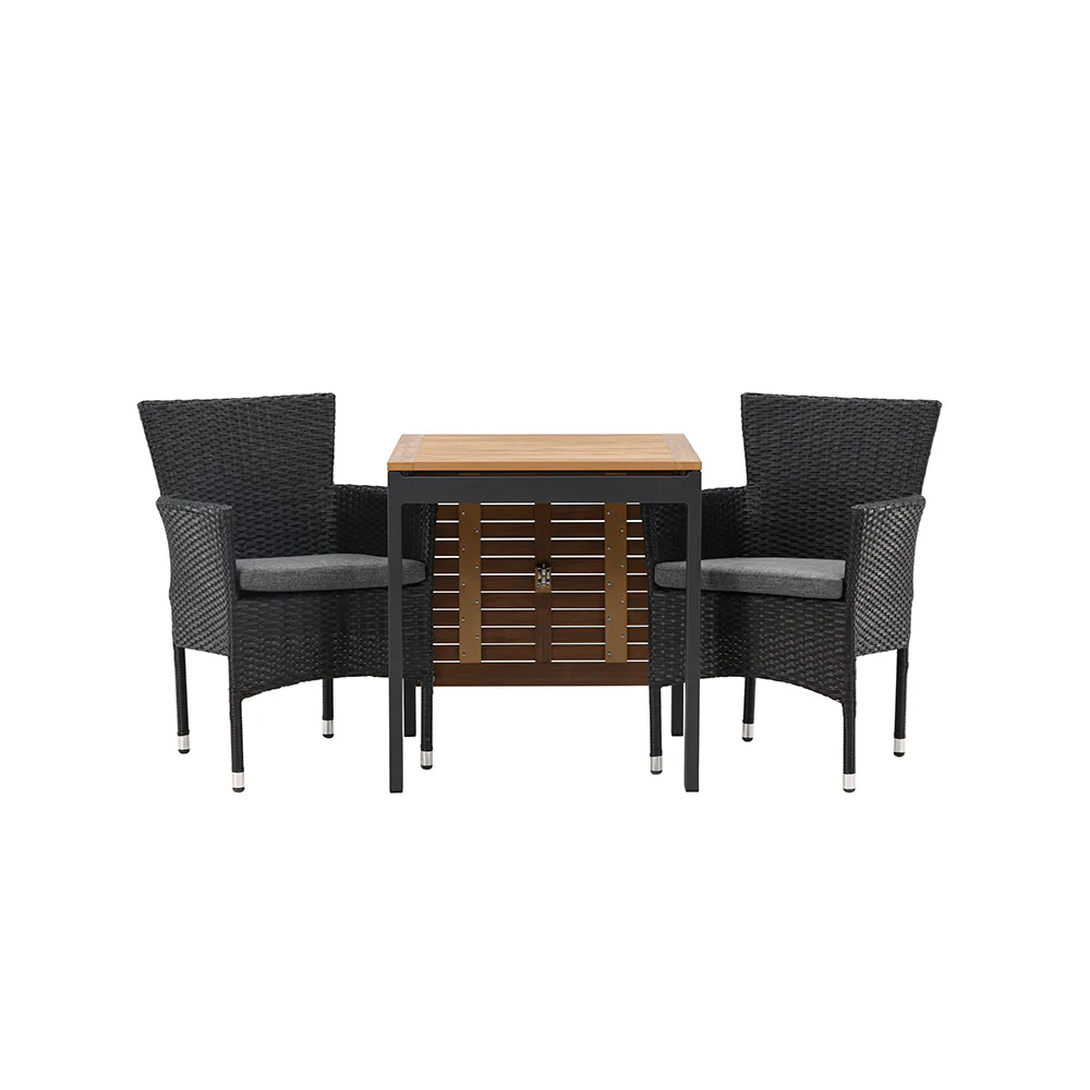 Diego Cafetable Aluminium - Black / Brown Aintwood - Rectang Svart