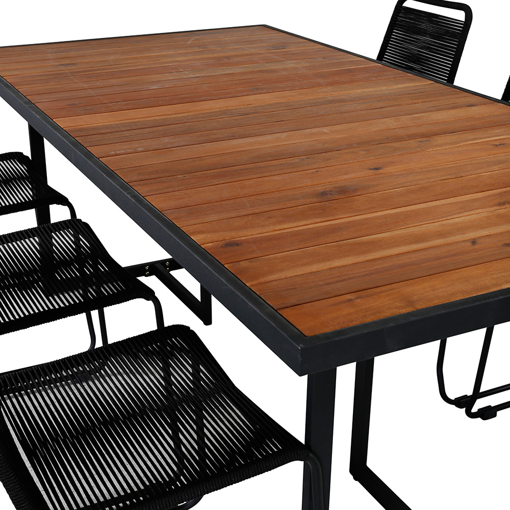 Matgrupp Venture Home King med 6 Lumi Stapelbara Matstolar