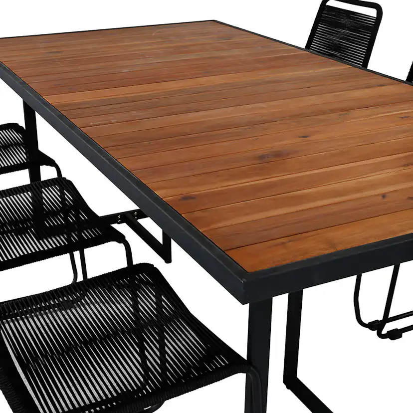 Matgrupp Venture Home King med 6 Lumi Stapelbara Matstolar