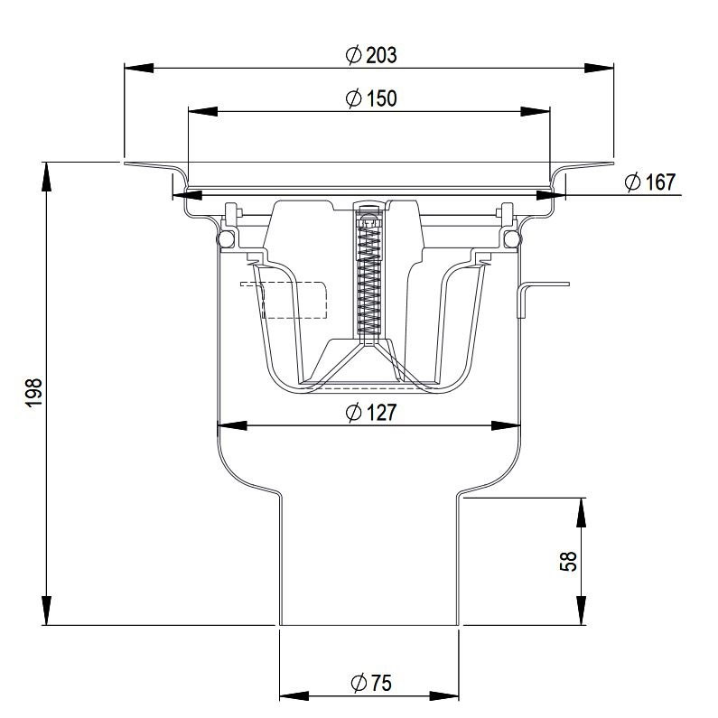 Golvbrunn Purus Balder 75 R Nood Ø150 mm