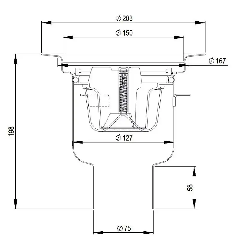 Golvbrunn Purus Balder 75 R Nood Ø150 mm