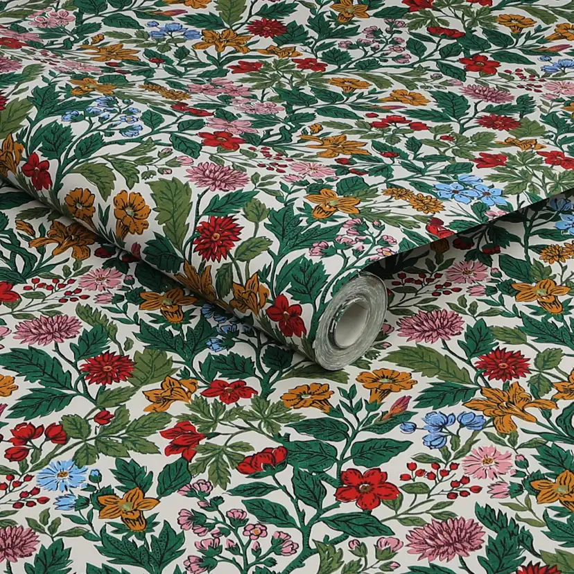 Tapet Joules Arts and Crafts Floral Rainbow 10mx52 cm