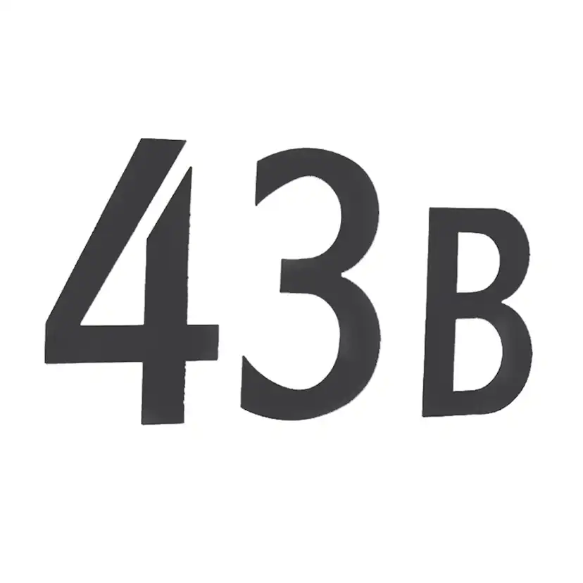 Brevlådenummer Beslagsboden Svart Rostfritt Stål