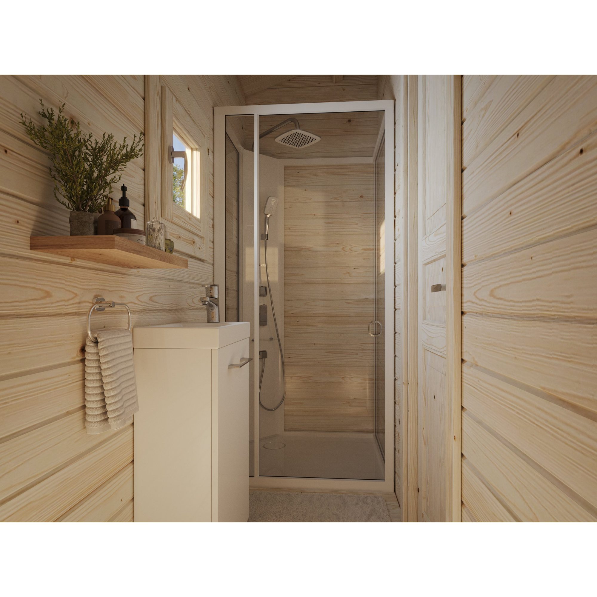 Fritidshus Palmako Sandra 38,6 m² Komplett Stuga med Altan & Sadeltak