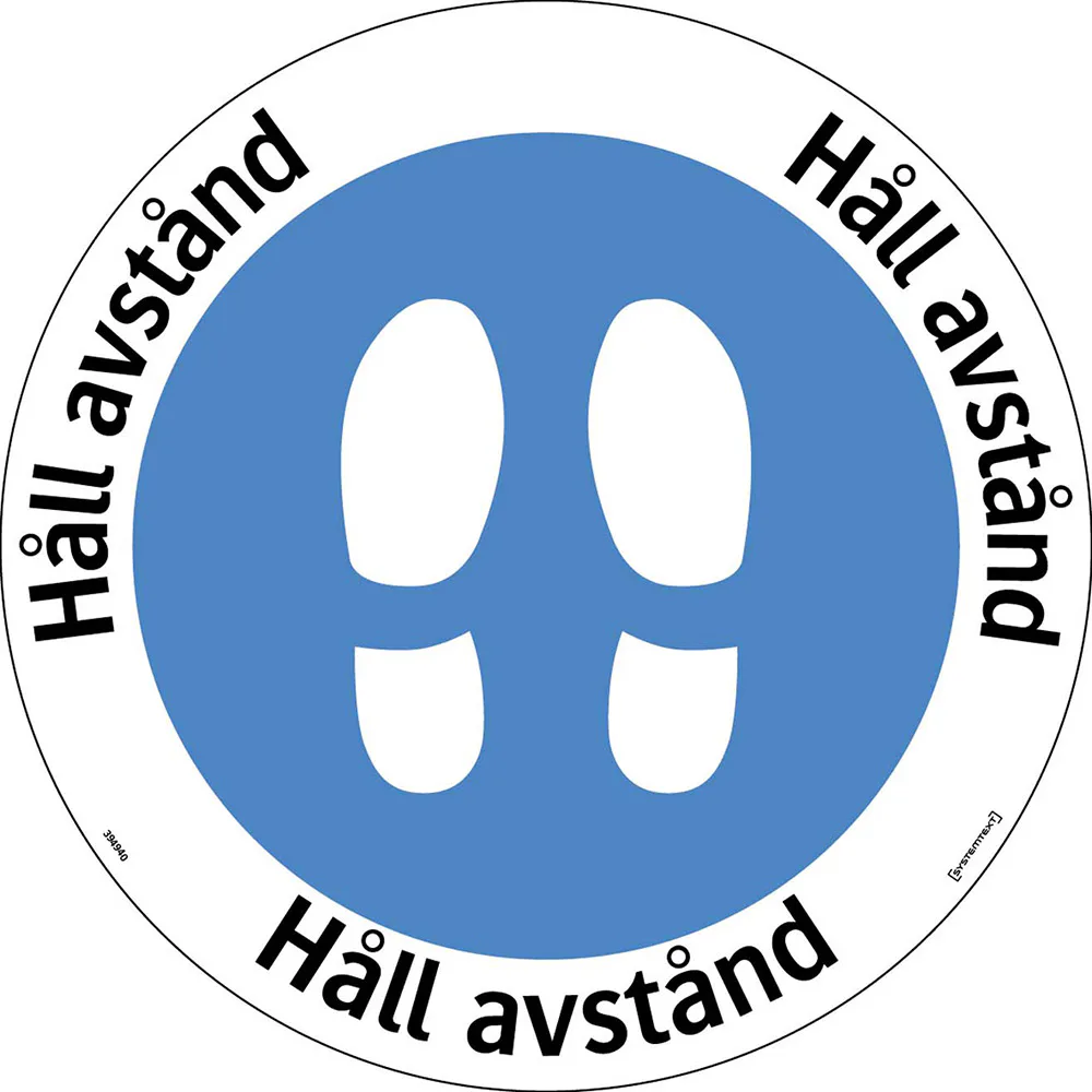 Golvdekal Systemtext Håll Avstånd 410mm