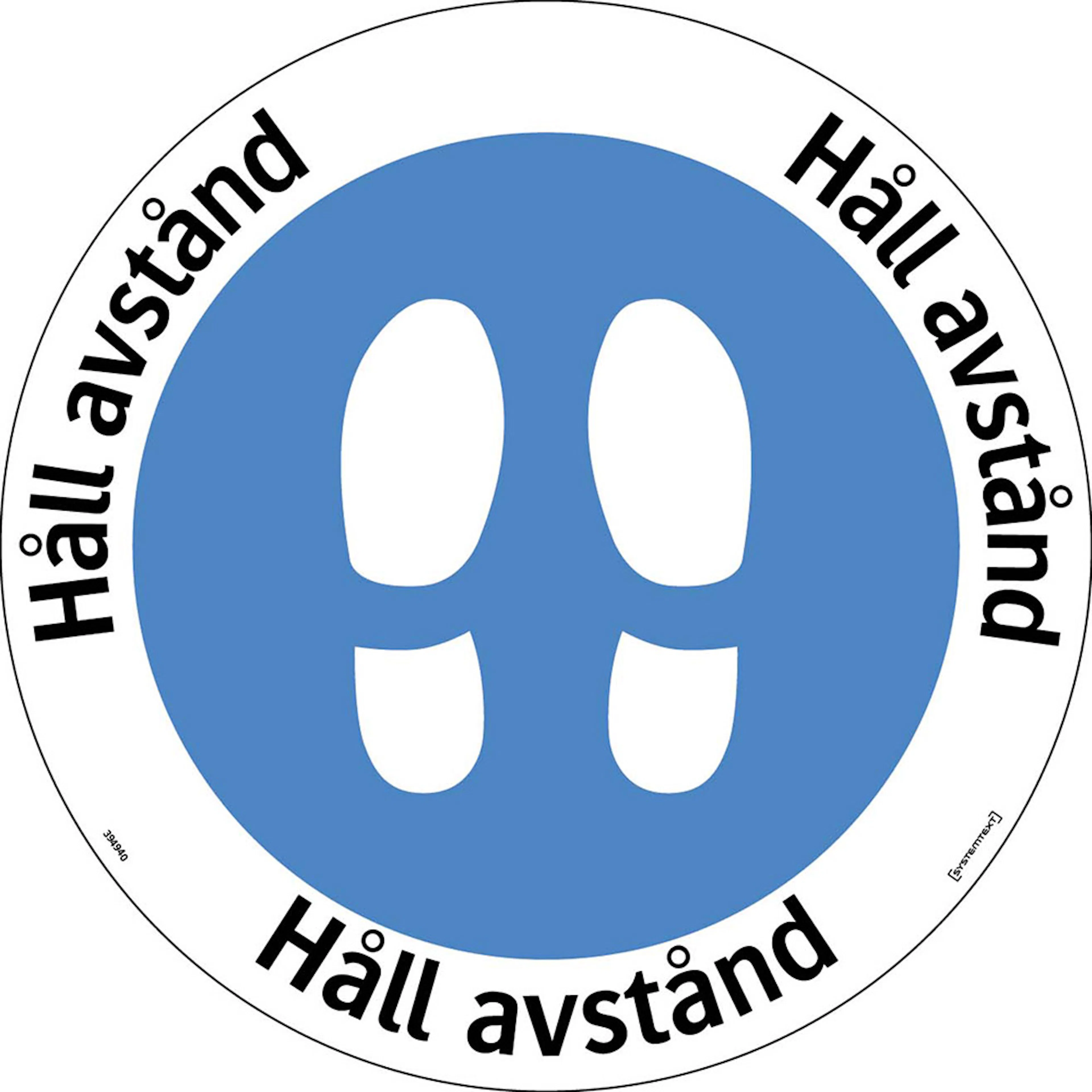 Golvdekal Systemtext Håll Avstånd 410mm