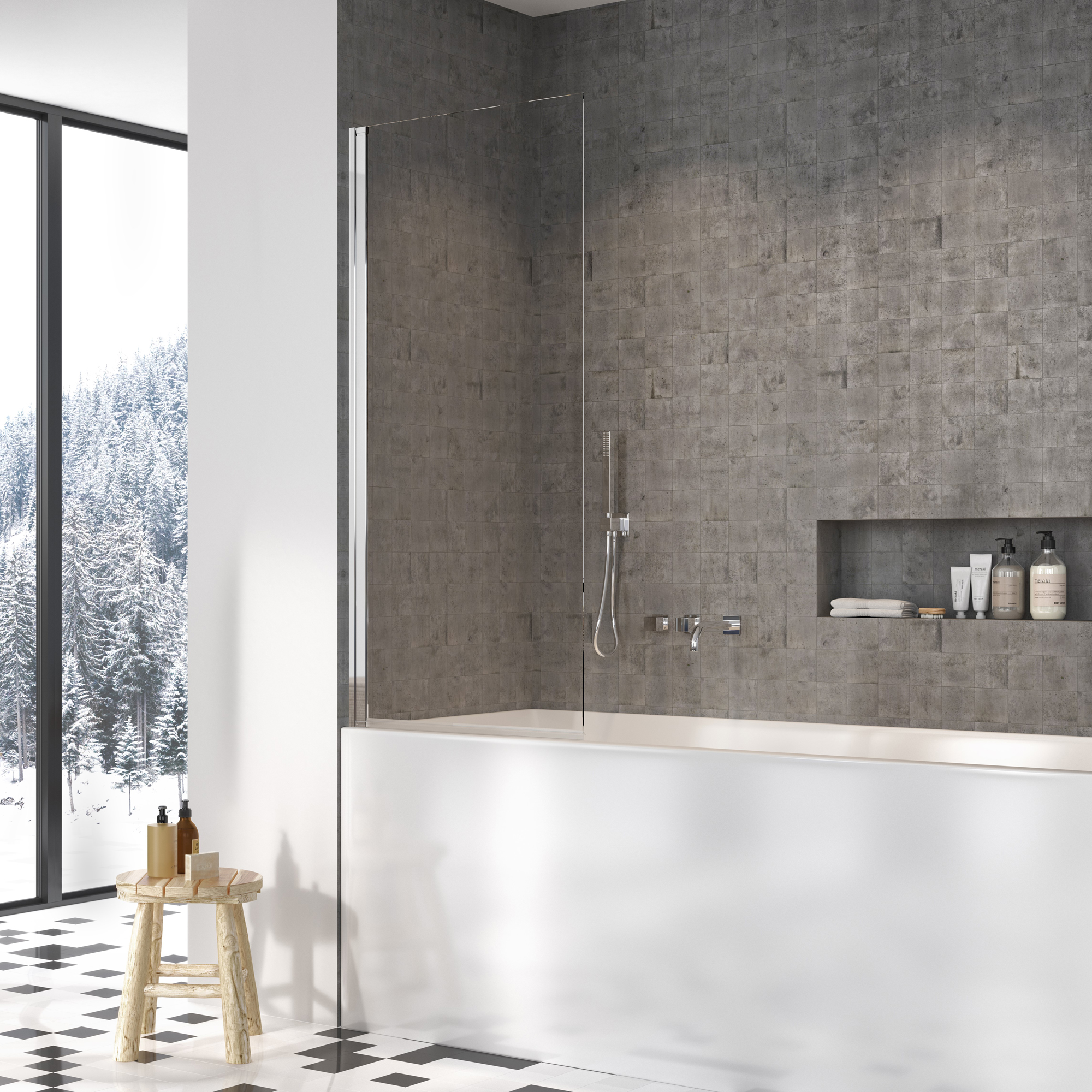 Noma 70 badkar svängdörr vänster 800 mm 6 mm glas med krom p CONCATENATE(CL13,", ",CH13, )