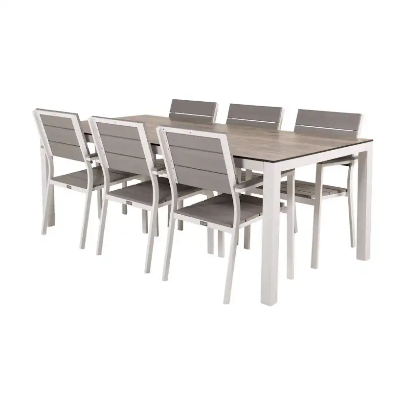 Matgrupp Venture Home Llama Matgrupp Utomhus 205cm med 6 Levels Stapelbara Matstolar