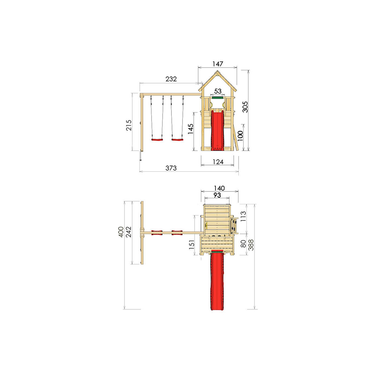 Lektorn Jungle Gym Cubby Komplett Inkl Swing Modul X'tra