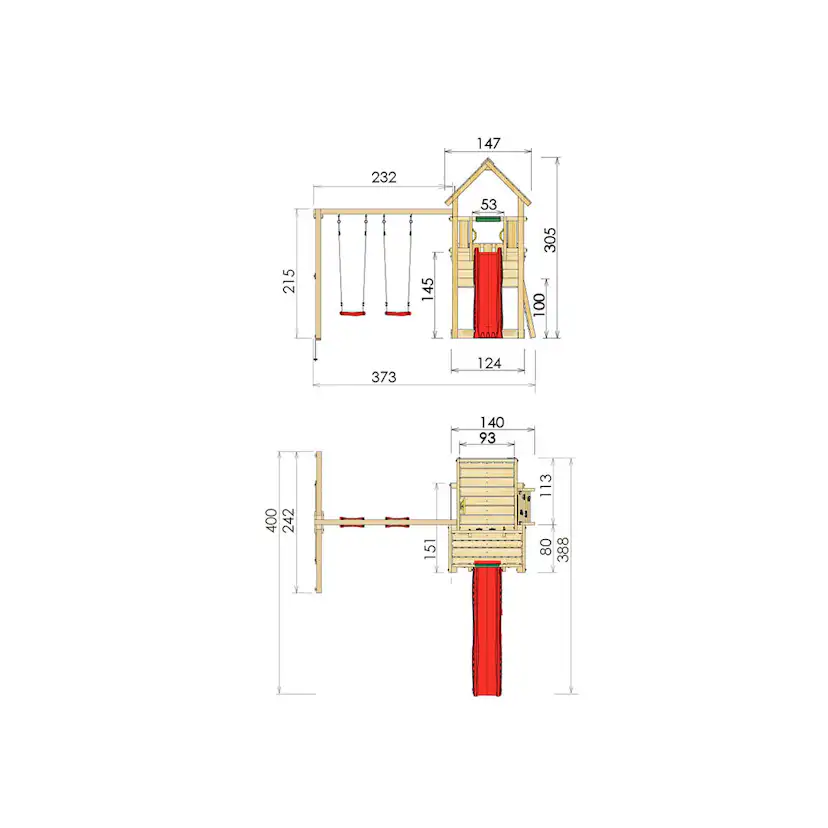 Lektorn Jungle Gym Cubby Komplett Inkl Swing Modul X'tra