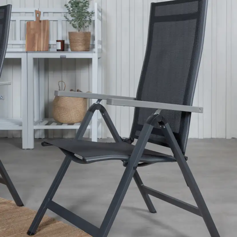 Matgrupp Venture Home Lova 224 Svart med 8 Aleyna Positionsstolar