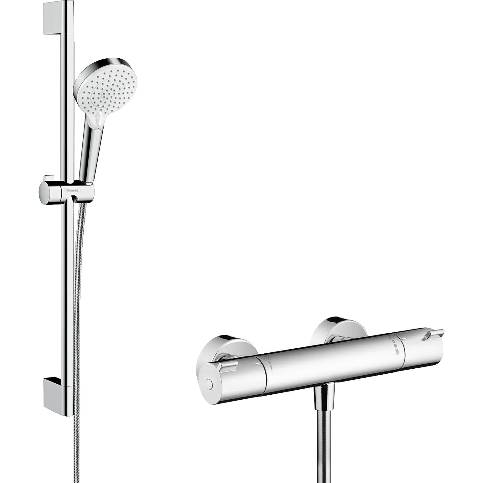 Crometta Duschsystem Vario med Ecostat 1001 CL termostat och Utan EcoSmart
