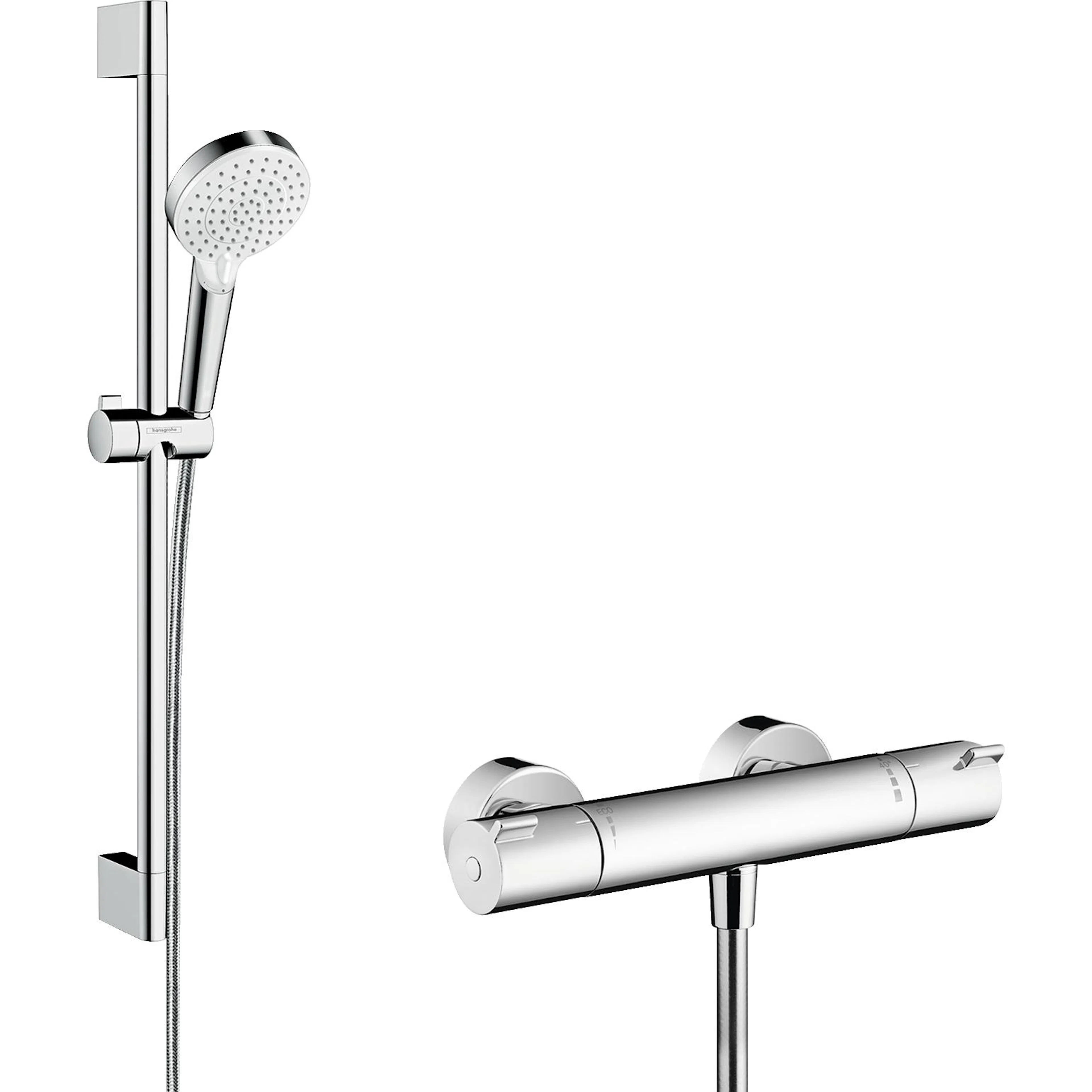Crometta Duschsystem Vario med Ecostat 1001 CL termostat och Utan EcoSmart