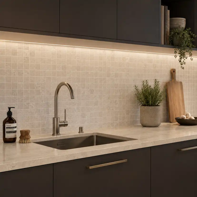 Mosaik Fioranese Marmorea2 OxFord Greige 5x5 cm Matt