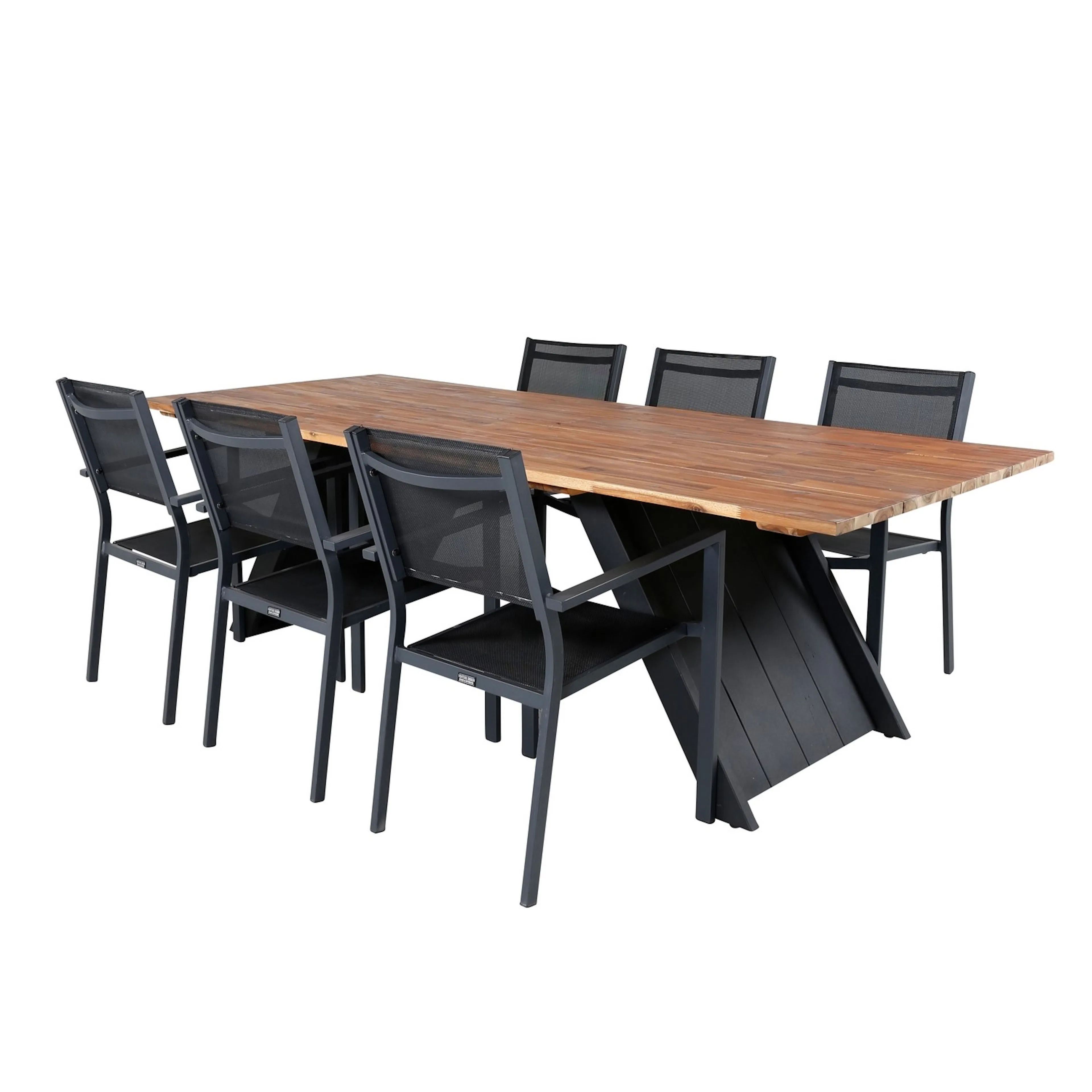 Matgrupp Venture Home Doni med 6 Curz Stapelbara Matstolar