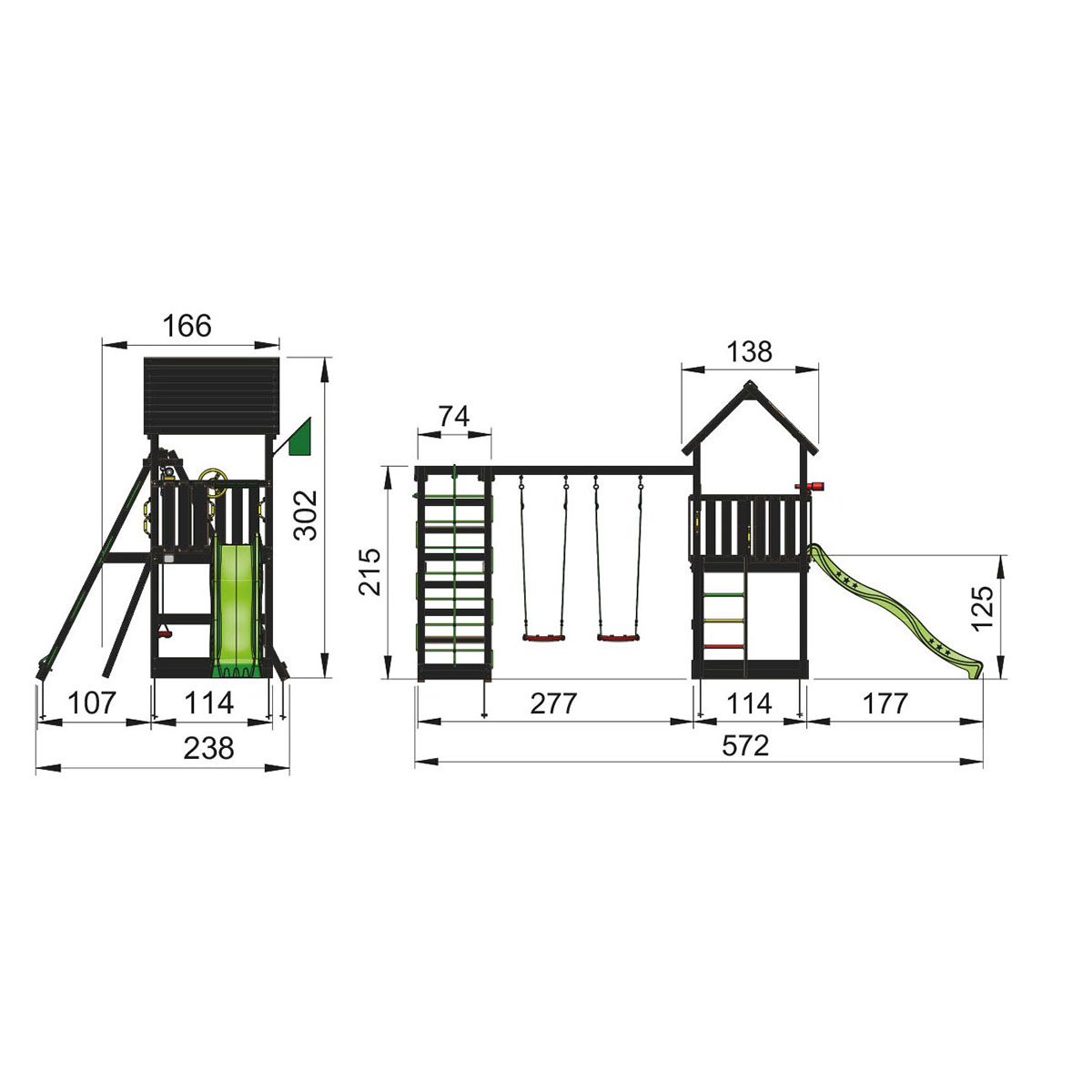 Lektorn Jungle Gym Club Komplett Inkl Climb Module Xtra och Rutschkana