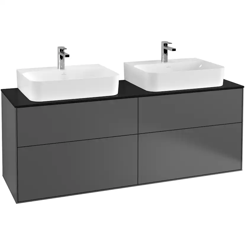 Tvättställsskåp Villeroy & Boch Finion med 4 Lådor och Bänkskiva för Två Tvättställ